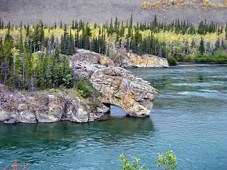 Am Ufer des Yukon bei den Five Finger Rapids